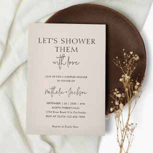 Let's Shower Them With Love Boho Shower Bridal Invitation