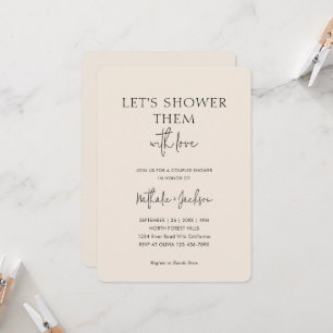 Let's Shower Them With Love Boho Shower Bridal Invitation