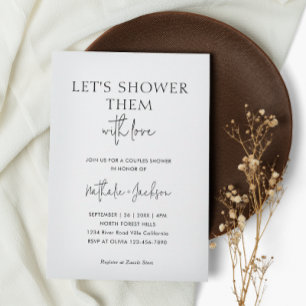 Let's Shower Them With Love   Couple Shower Bridal Invitation