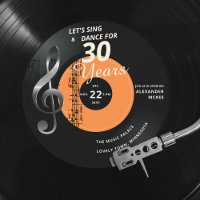 Let's Sing Dance 30 Years Vintage Record Birthday