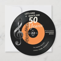 Let's Sing Dance 50 Years Vintage Record Birthday