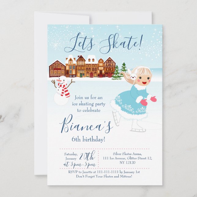 Lets Skate birthday invitation (Front)