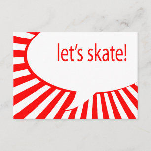 let's skate! cartoon speech bubble invitation