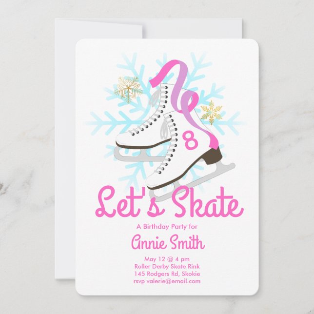 Let's Skate Ice Skate Party Invitation (Front)