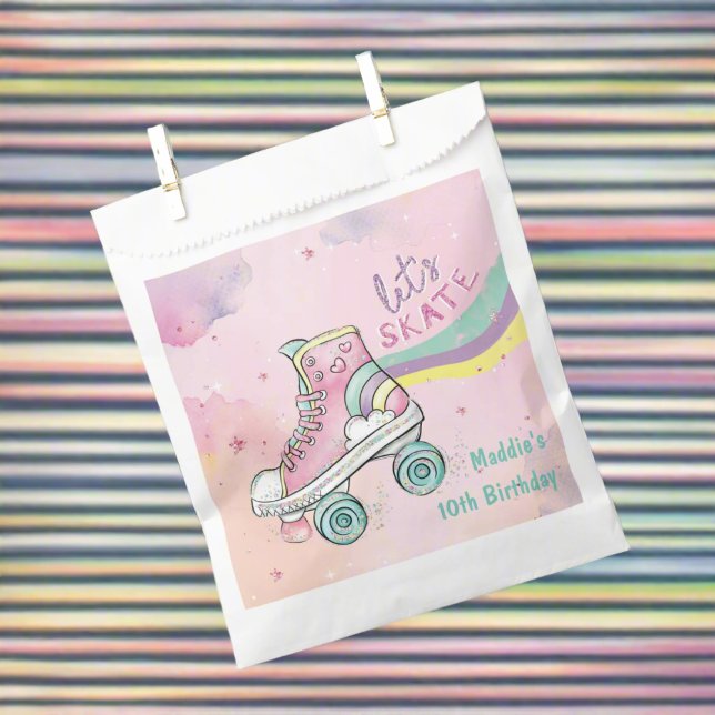 Let's Skate l Roller Skating party Girl Birthday Favour Bags (Creator Uploaded)