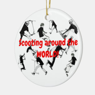 Let's Skate! - Stunt Scooter Fun Ceramic Tree Decoration