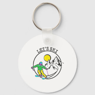 Lets Ski Cool Skiing Stuff For Men Funny Ski Snowb Key Ring