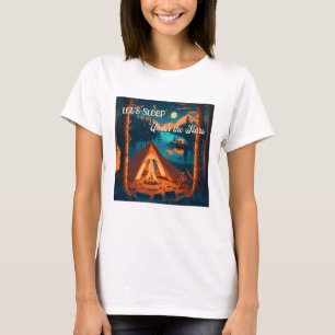 Let's Sleep Under the Stars Camping Art T-Shirt