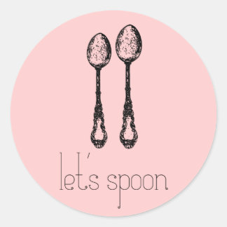 let's spoon classic round sticker