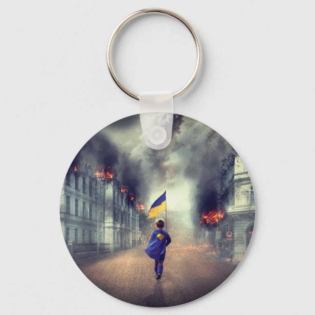 Let's stay free UKRAINE  Key Ring (Front)