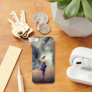 Let's stay free UKRAINE Keychain