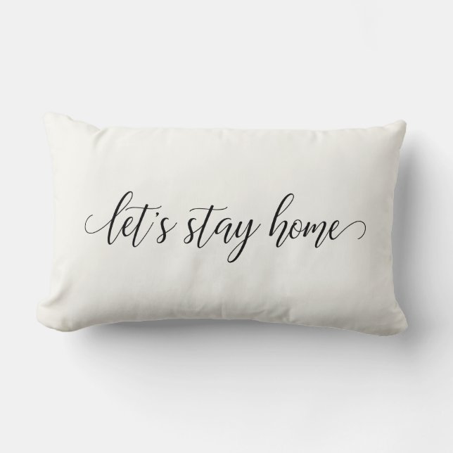 Let's stay home elegant calligraphy lumbar cushion (Front)