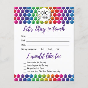 Let's Stay in touch Colour Street Flyer