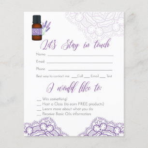 Let's stay in touch Essential oils consultant Flyer