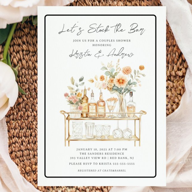 Let's Stock The Bar Couples Shower  Invitation (Creator Uploaded)