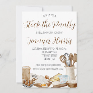 Let's Stock the Pantry Kitchen Theme Bridal Shower Invitation