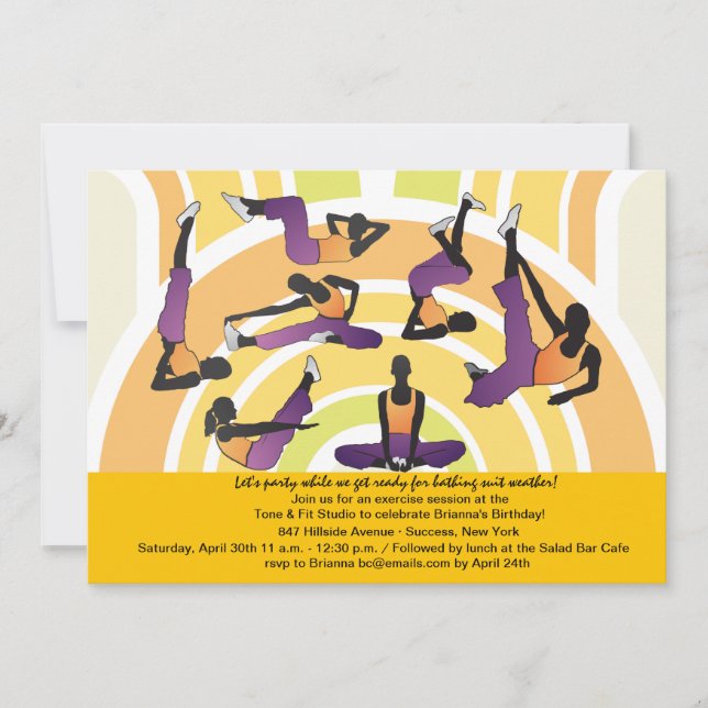 Let's Stretch Fitness Invitation (Front)