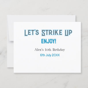 Let's strike up blue grey happy 10 birthday name  postcard