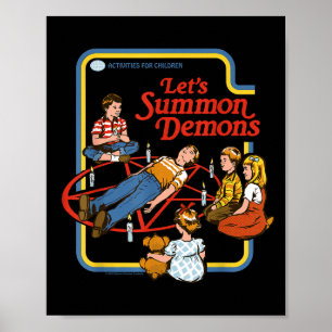 Lets Summon Demons Occult Retro Vintage Funny Adul Poster