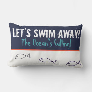 Let's Swim Away The Ocean's Calling Fish Cushion