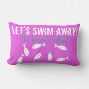 Let's Swim Away The Ocean's Calling Fish Cushion