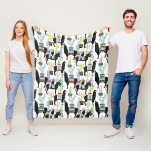 Let's Taco About Love   Llama & Donkey Pattern Fleece Blanket