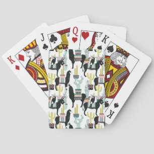 Let's Taco About Love   Llama & Donkey Pattern Playing Cards