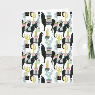 Let's Taco About Love   Ms Llama & Donkey Pattern Card