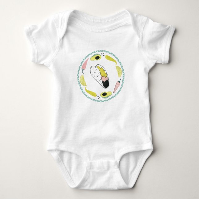 Let's Taco About Love | Taco Element Circle Baby Bodysuit (Front)