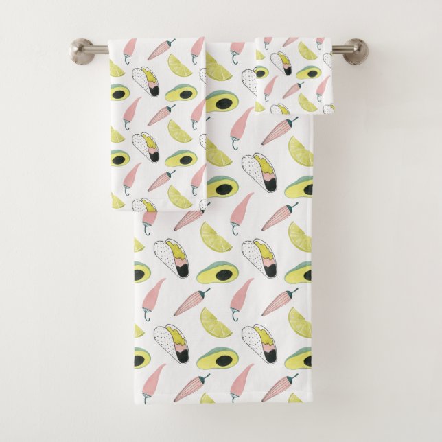 Let's Taco About Love | Taco Element Circle Bath Towel Set (Insitu)