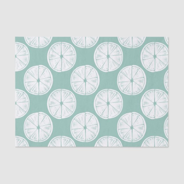 Let's Taco About Love | Teal Lime Pattern Tissue Paper (Front)