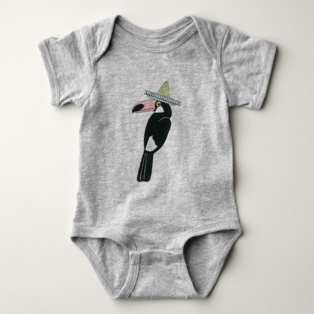 Let's Taco About Love | Toucan Sombrero Baby Bodysuit (Front)