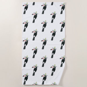 Let's Taco About Love Toucan Sombrero Beach Towel