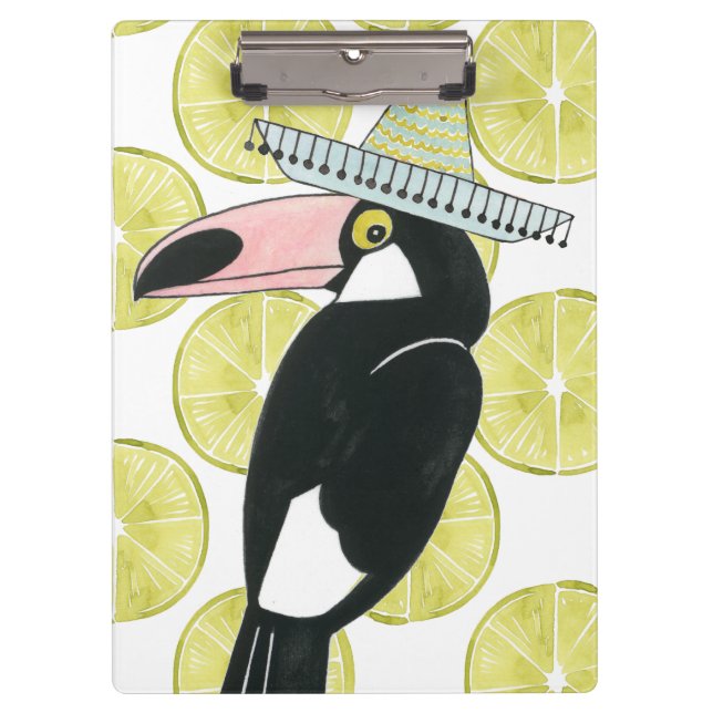 Let's Taco About Love | Toucan Sombrero Clipboard (Front)