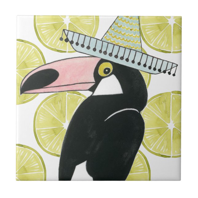 Let's Taco About Love | Toucan Sombrero Tile (Front)