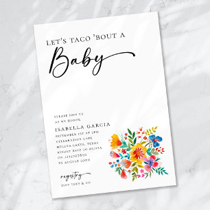 Let's Taco 'Bout a Baby Floral Fiesta Baby Shower Invitation