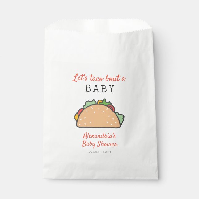 Let's Taco Bout A Baby Shower Favour Bags (Front)