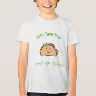 Let's Taco-bout Custom Name Age Birthday Taco Tri-Blend Shirt