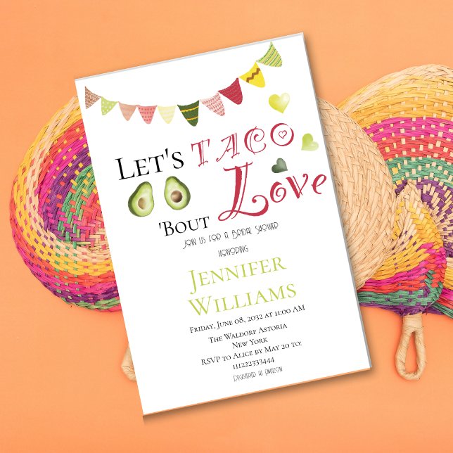 Let's Taco Bout Love Bridal Shower Mexican Fiesta Invitation (Creator Uploaded)
