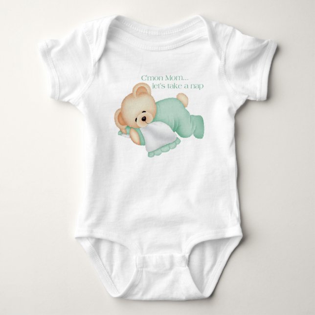 Let's Take A Nap (green) - Infant Creeper (Front)
