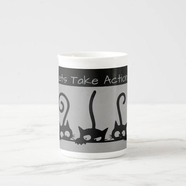 Lets take action ! ,Naughty Cats,Speciality Mug (Front)