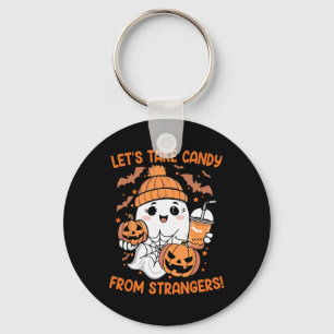 Let's Take Candy From Strangers Funny Halloween 7 Key Ring