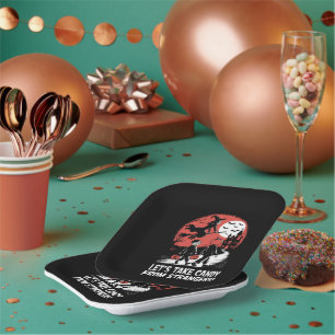 Let's Take Candy from Strangers Funny Halloween Paper Plate