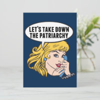 Let's Take Down The Patriarchy Cool Feminist Card