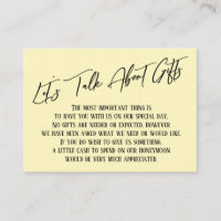 Let's Talk About Gifts Handwriting Butter Yellow