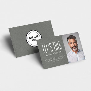 Let's Talk Real Estate Grey Kraft Paper Business Card