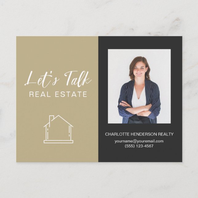 Let's Talk Real Estate Photo Contact Postcard (Front)