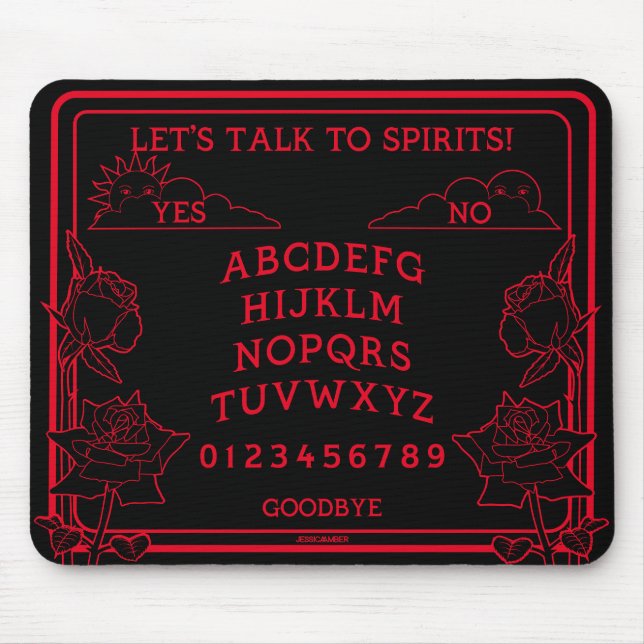 Let's Talk To Spirits Black and Red Mouse Pad (Front)