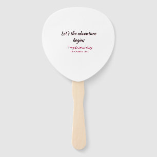 lets the adventure begins 1st birthday pink black hand fan