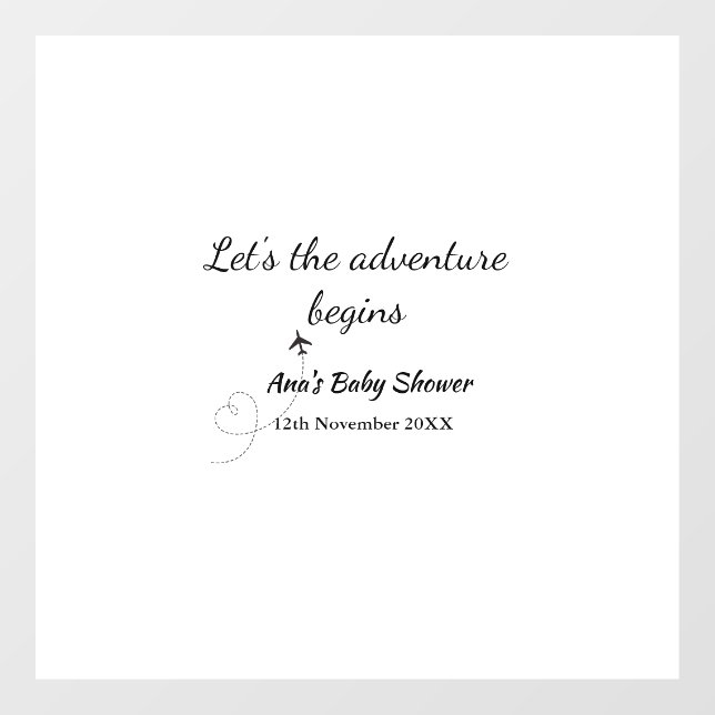 lets the adventure begins baby shower add name dat (Sheet)